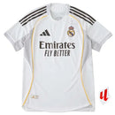 camisa real madrid 2025, versão jogador real madrid, uniforme titular madrid, camisa slim fit madrid, futebol espanhol, la liga 2025/26, camisa branca real madrid, escudo bordado madrid, camisa elite real madrid, santiago bernabéu

