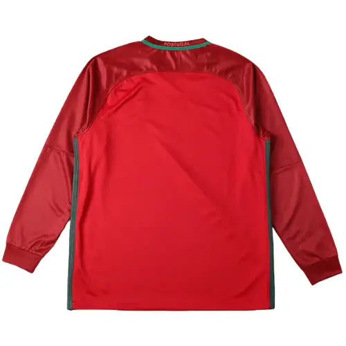 camisa retrô portugal, portugal 2016, eurocopa 2016, camisa histórica portugal, camisa manga longa portugal, cristiano ronaldo portugal, seleção portuguesa, escudo bordado portugal, futebol europeu, camisa retrô masculina

