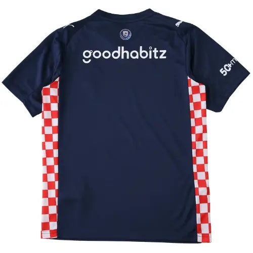 Camisa PSV II 2025 2026, uniforme reserva PSV Eindhoven, escudo bordado, modelo moderno com base escura, camisa alternativa clube holandês

