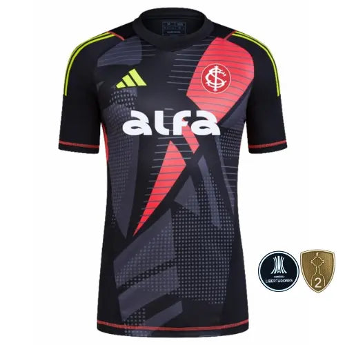 camisa goleiro internacional 2025, versão torcedor preta, uniforme 2025/26, design moderno, confortável e ideal para colecionadores

