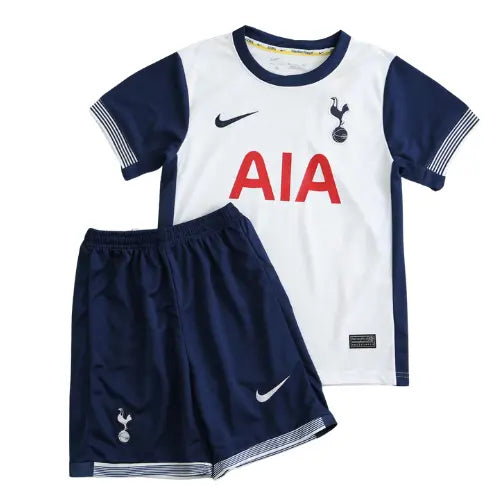camisa tottenham infantil 2024, uniforme spurs kids, escudo bordado tottenham, kit tottenham 2024/25, camisa branca infantil futebol inglês

