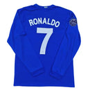 camisa manchester united retrô 2008, manga longa, uniforme reserva campeão da champions, manto branco clássico, futebol inglês, torcedor

