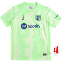 camisa barcelona III 2024, terceiro uniforme barça, camisa alternativa barcelona, escudo bordado barcelona, manto torcedor barcelona, futebol espanhol