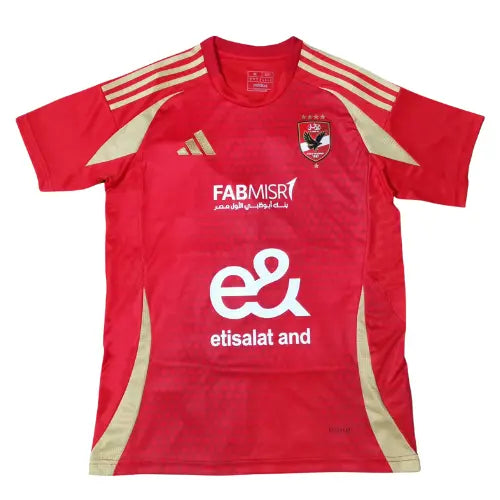 camisa al-ahly 2024, uniforme titular al-ahly, camisa vermelha egito, escudo bordado al-ahly, futebol africano, camisa torcedor al-ahly, egyptian premier league, al-ahly 2024/25, camisa masculina al-ahly

