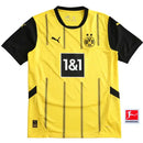 camisa borussia dortmund 2024, camisa torcedor aurinegro, escudo bordado borussia, uniforme principal dortmund, futebol alemão, camisa amarela bvb