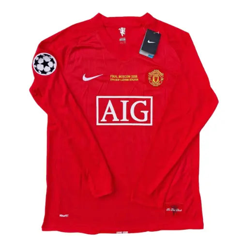 Camiseta del Retrô Manchester United I 2008 - Manga larga (Versão Final UCL 2008)